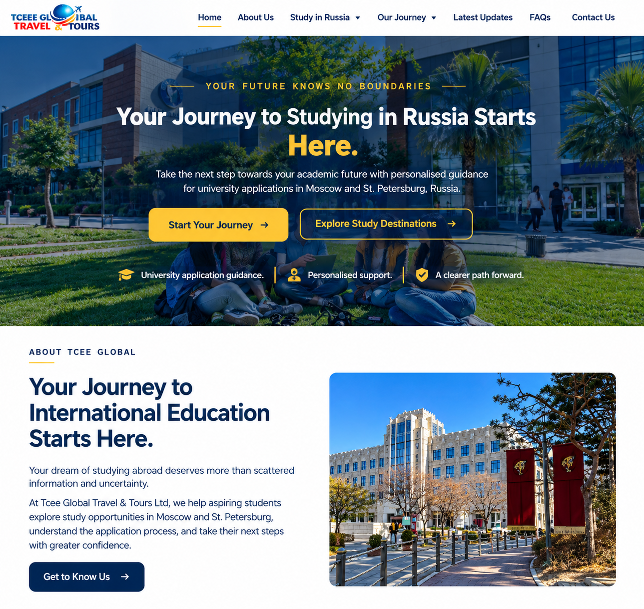 Tcee Global website homepage